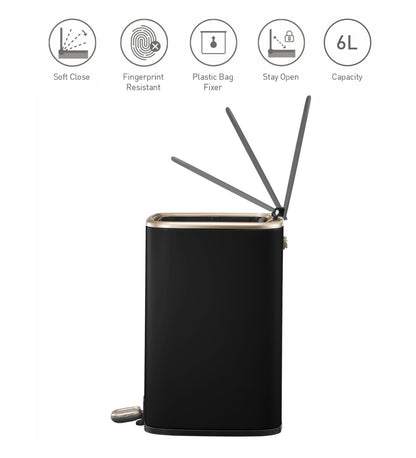 Modern Soft-Close Step Trash Bin – Fingerprint-Resistant, Matte Finish