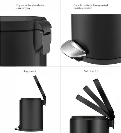 Sleek Step-On Trash Bin – Smudge-Resistant Steel, Hands-Free Design