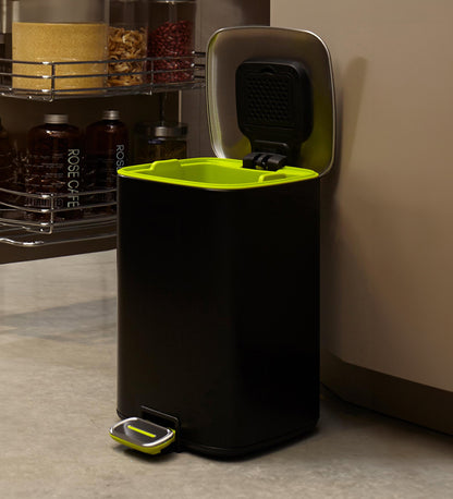 Dual-Compartment Trash Bin with Deodorizer – Sleek & Functional