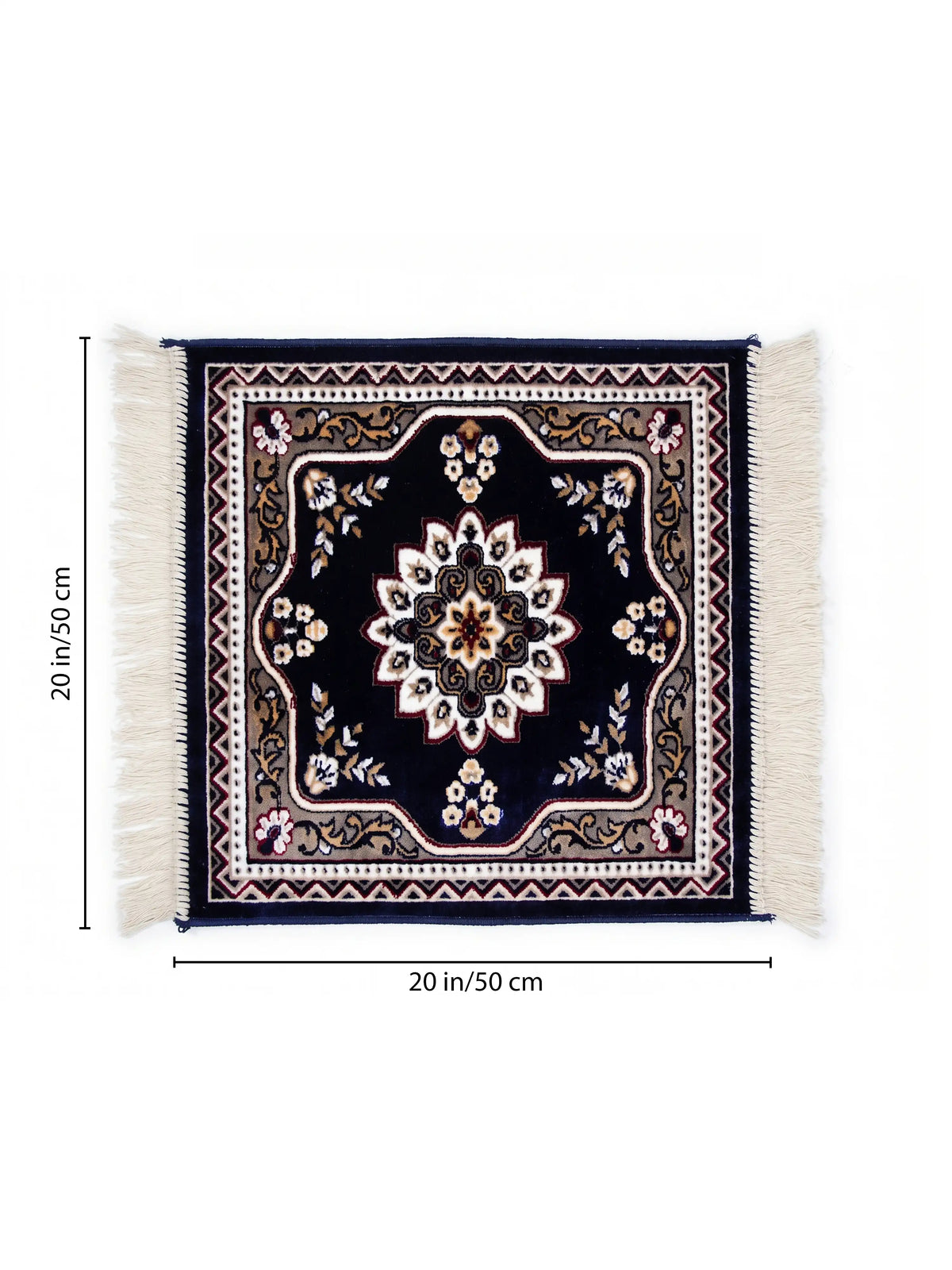 Atoz Home Decor Traditional Square Pooja Aasan Mat | 20x20 Inch | Multiple Colors.
