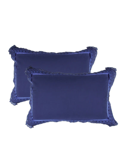 AtoZ Home Decor Cotton Lace Border Pillow Covers (Set of 1 & 2)