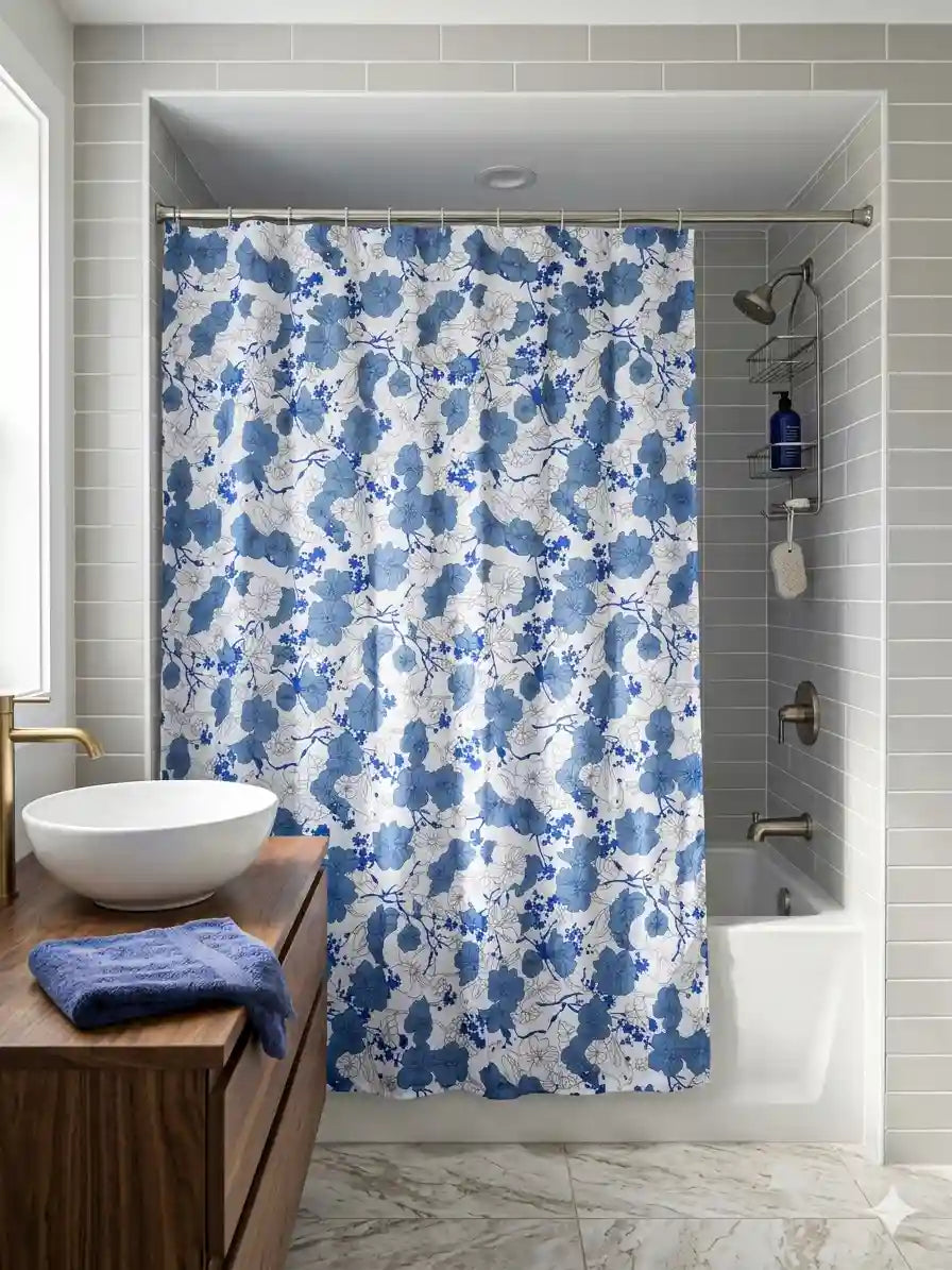 AtoZ Home Decor Waterproof Shower Curtain with Hooks (Multi-Pattern Collection)