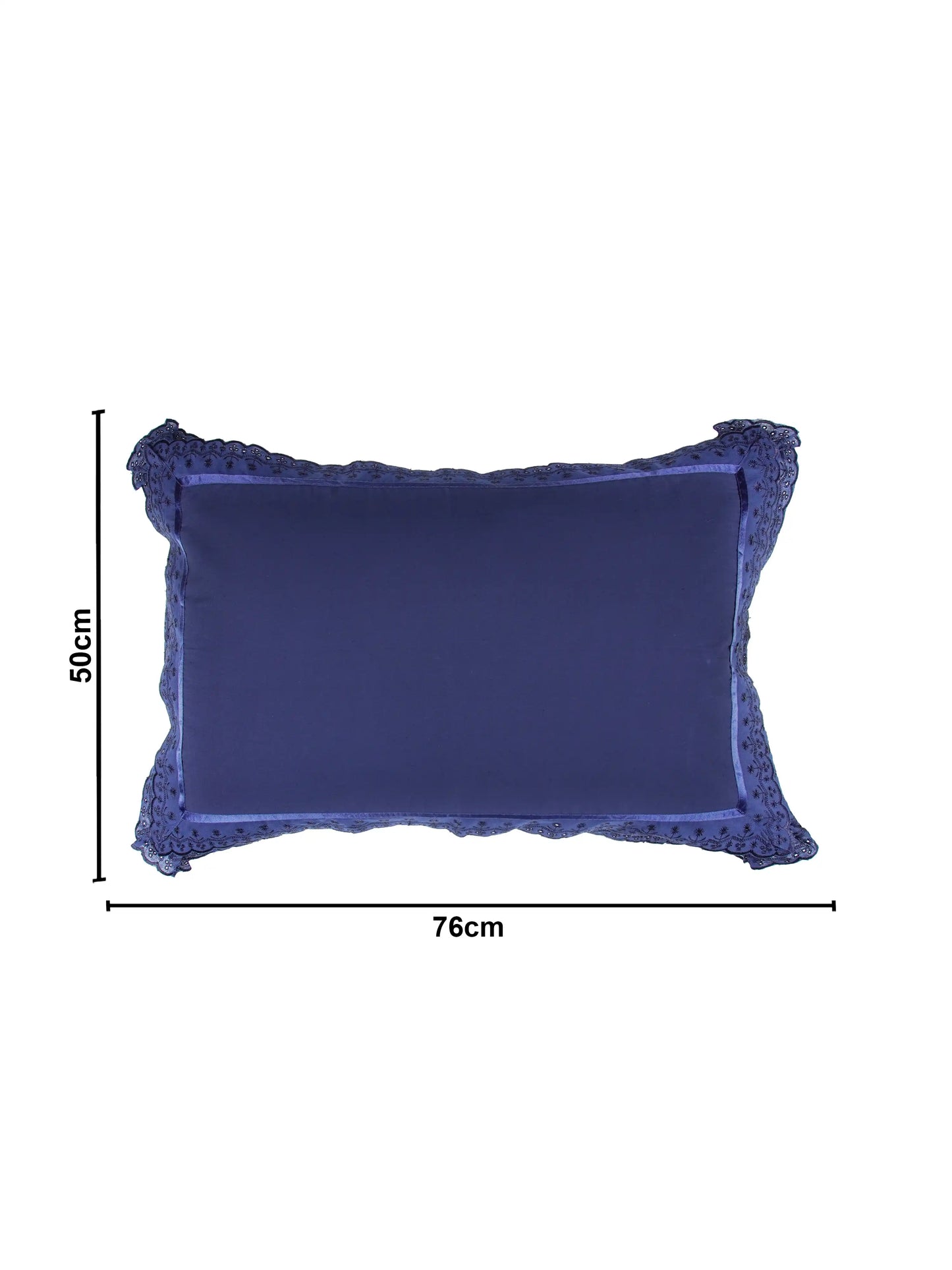 AtoZ Home Decor Cotton Lace Border Pillow Covers (Set of 1 & 2)