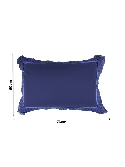 AtoZ Home Decor Cotton Lace Border Pillow Covers (Set of 1 & 2)