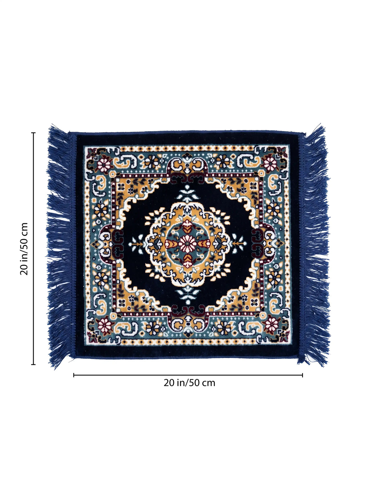 Atoz Home Decor Traditional Square Pooja Aasan Mat | 20x20 Inch | Multiple Colors.