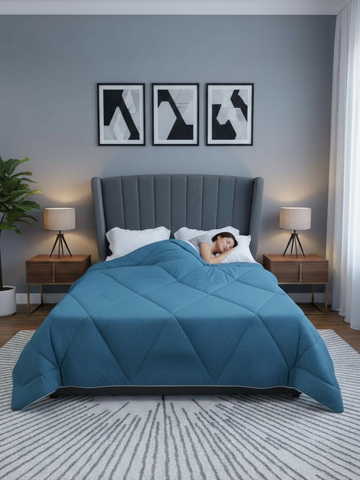 Star Collection Reversible Double Bed Comforter (230x275 cm)
