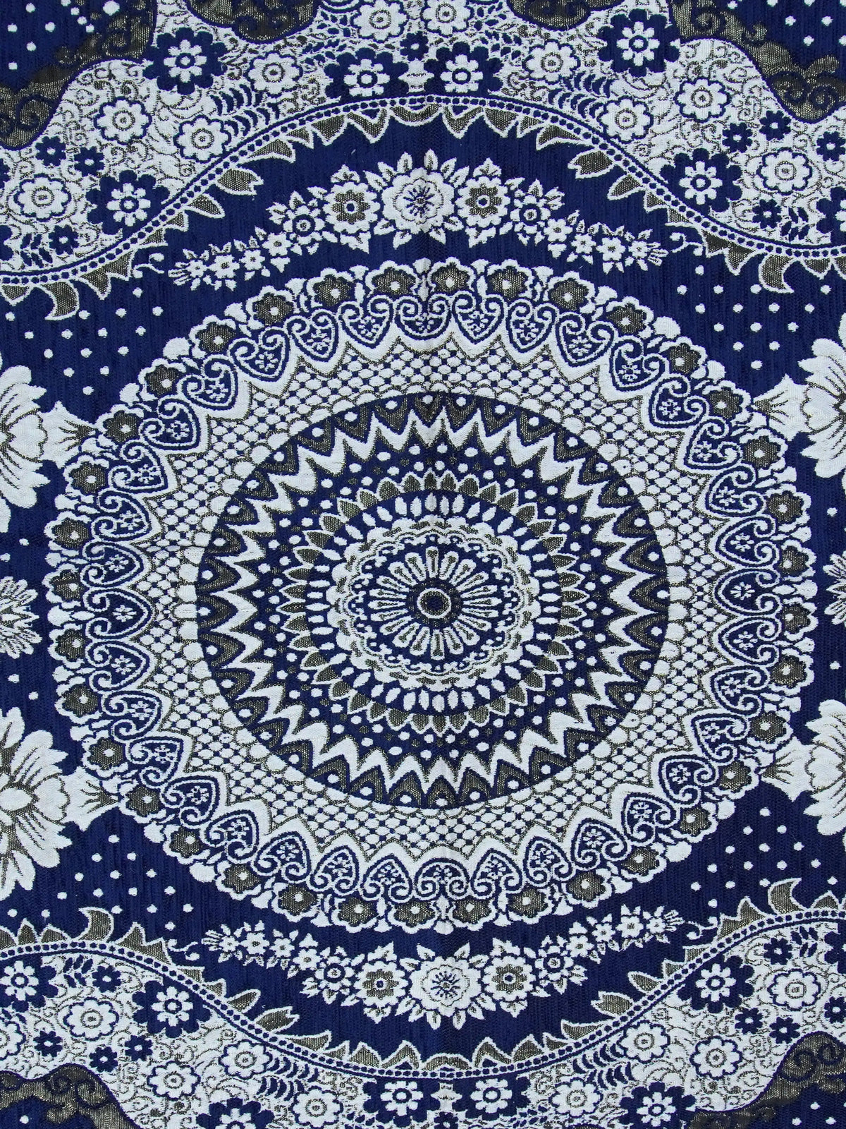 Premium Cotton Chenille Carpet for Living Room | 4.5x7 ft | Red, Blue & Brown