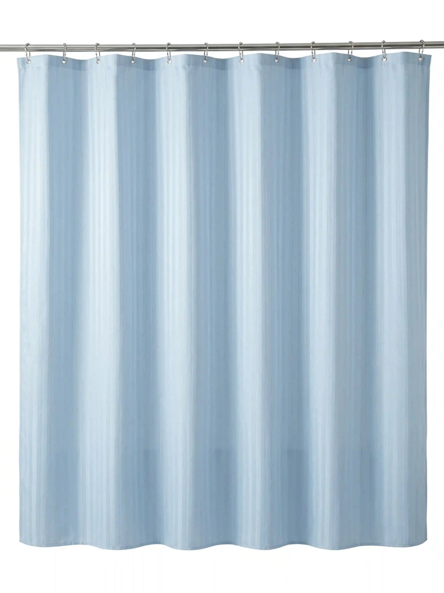 Super Living Waterproof Striped Shower Curtain with Hooks | Soft Texture Durable Bathroom Curtain | 180 x 200 CM