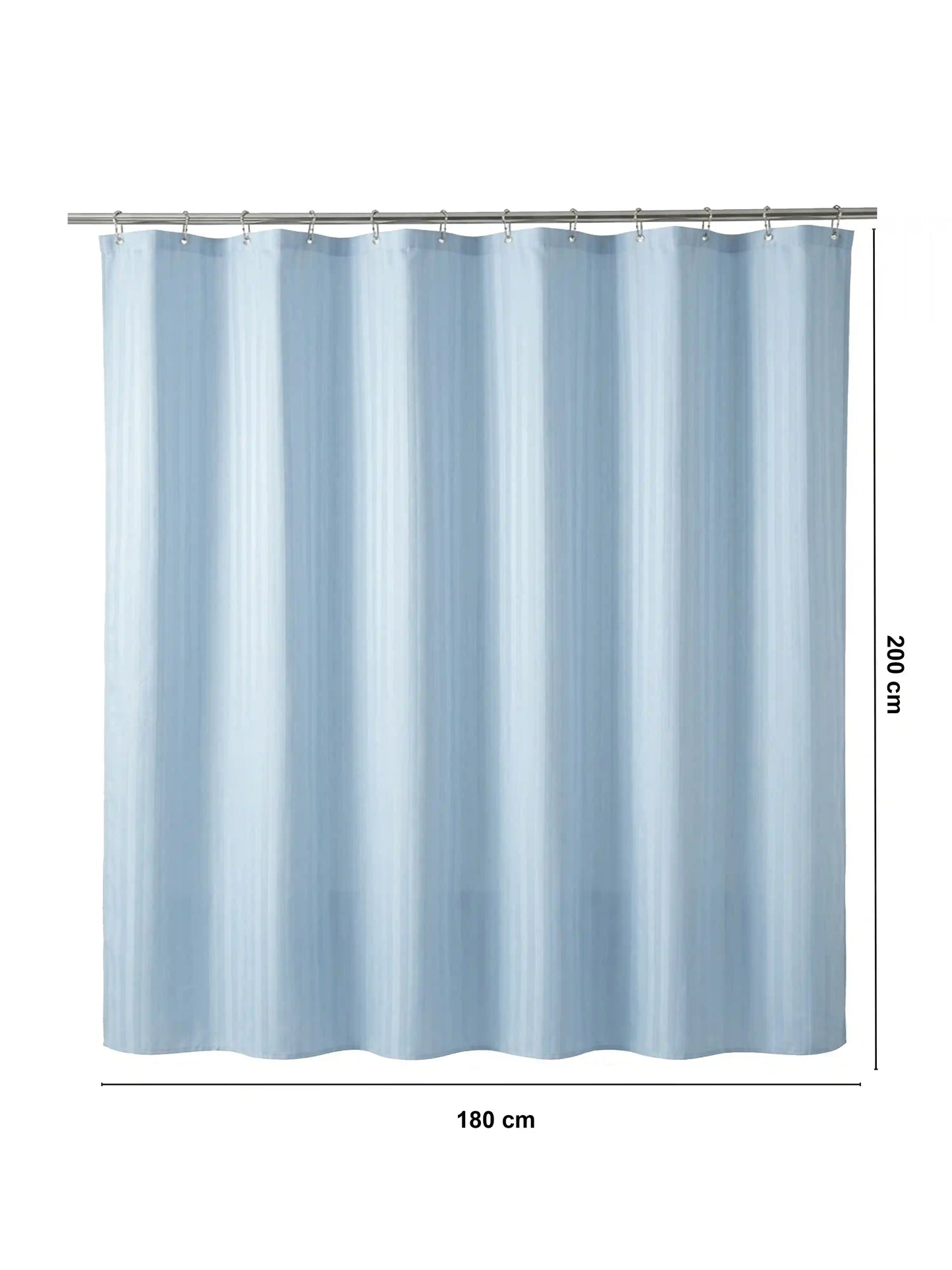 Super Living Waterproof Striped Shower Curtain with Hooks | Soft Texture Durable Bathroom Curtain | 180 x 200 CM
