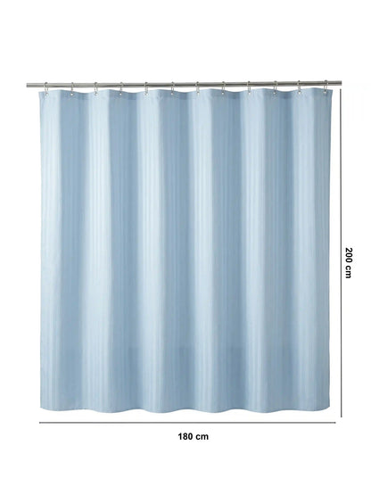 Super Living Waterproof Striped Shower Curtain with Hooks | Soft Texture Durable Bathroom Curtain | 180 x 200 CM
