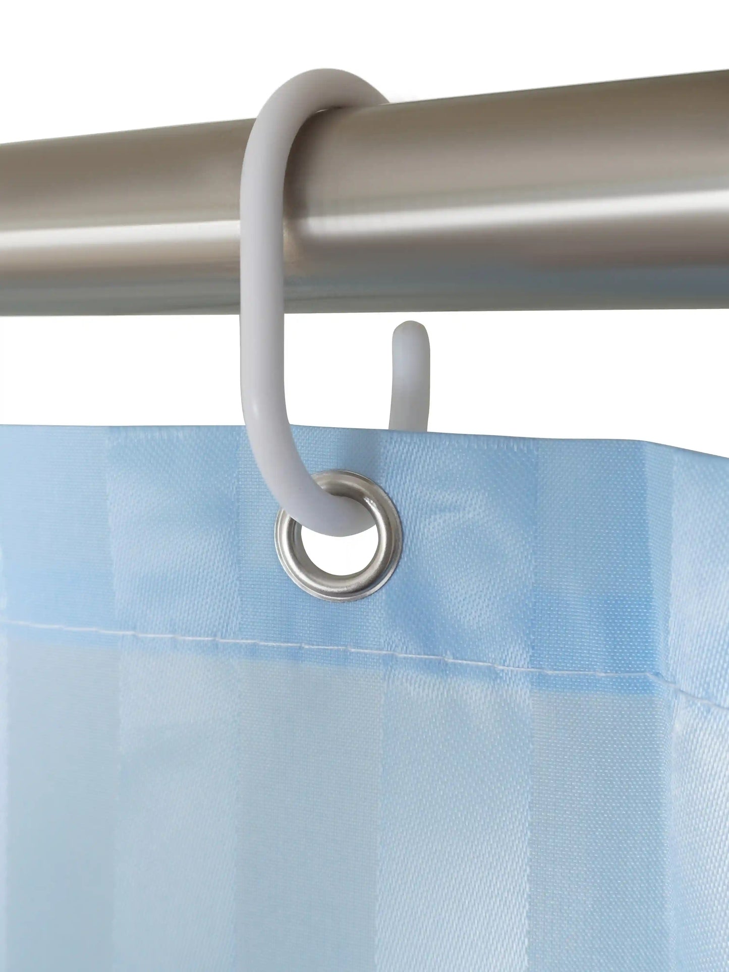 Super Living Waterproof Striped Shower Curtain with Hooks | Soft Texture Durable Bathroom Curtain | 180 x 200 CM