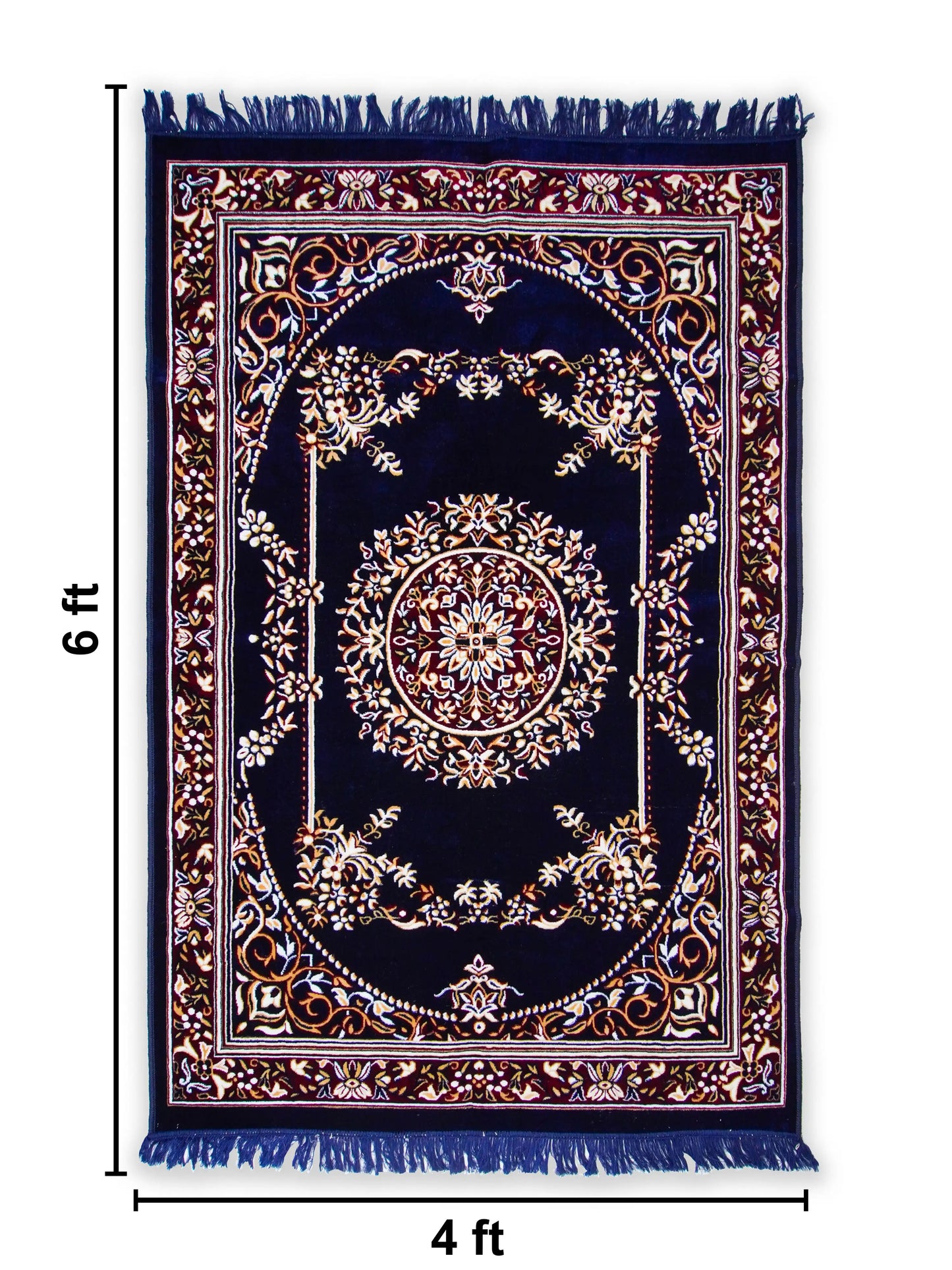 AtoZ Home Decor Machine-Made Velvet Carpet – Traditional Collection (4 ft x 6 ft)