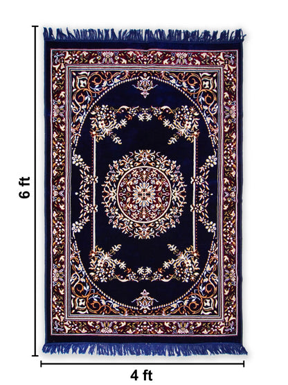 AtoZ Home Decor Machine-Made Velvet Carpet – Traditional Collection (4 ft x 6 ft)