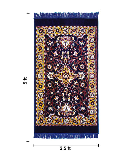 AtoZ Home Decor Machine-Made Velvet Carpet – Traditional Collection (2.5 ft x 5 ft)