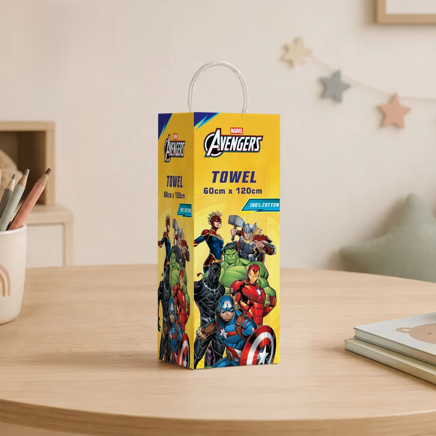 Sassoon Marvel Avengers 100% Cotton Printed Kids Bath Towel (60 cm x 120 cm)