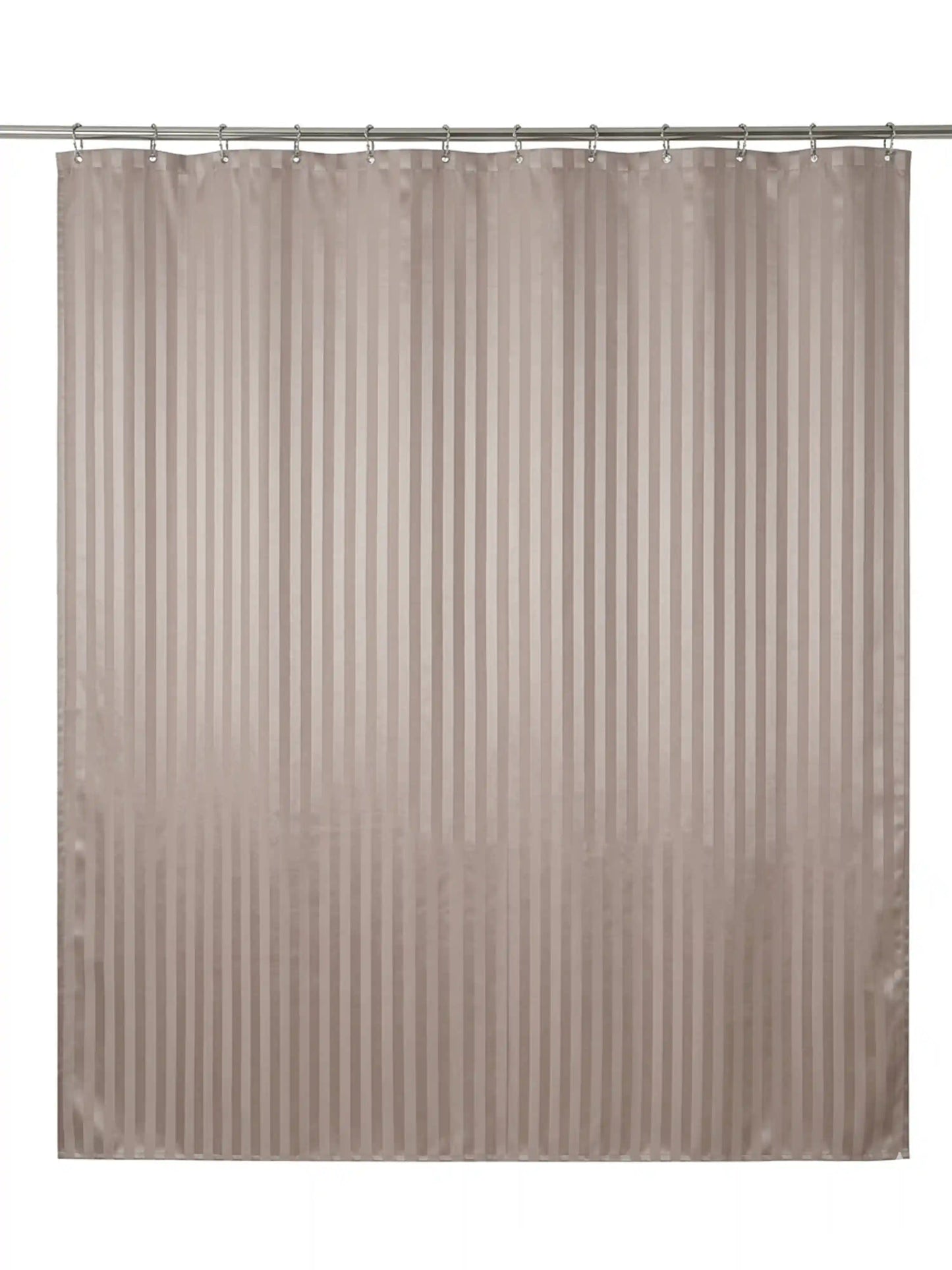 Super Living Waterproof Striped Shower Curtain with Hooks | Soft Texture Durable Bathroom Curtain | 180 x 200 CM