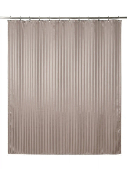 Super Living Waterproof Striped Shower Curtain with Hooks | Soft Texture Durable Bathroom Curtain | 180 x 200 CM