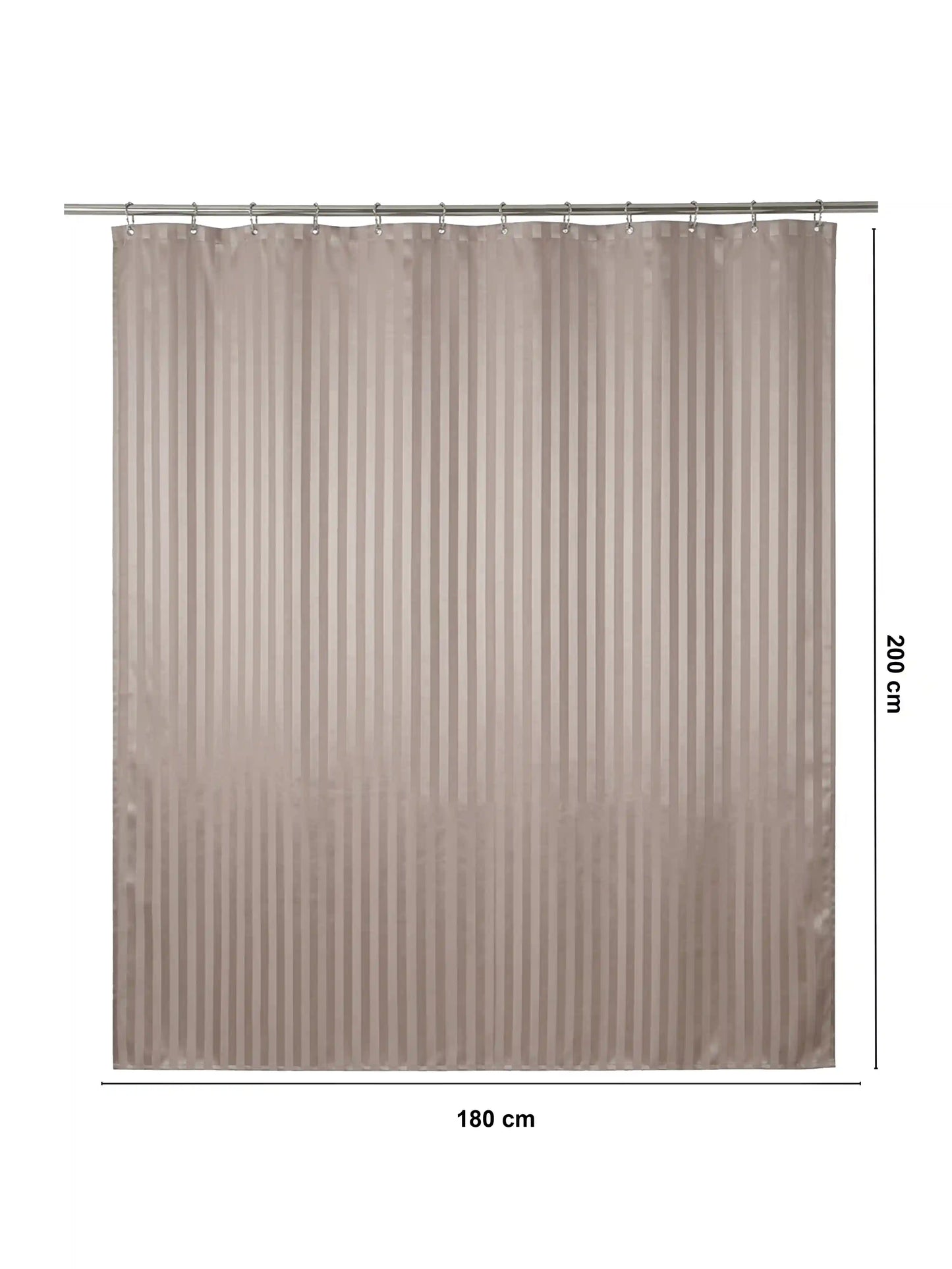 Super Living Waterproof Striped Shower Curtain with Hooks | Soft Texture Durable Bathroom Curtain | 180 x 200 CM