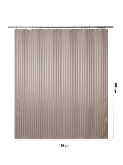 Super Living Waterproof Striped Shower Curtain with Hooks | Soft Texture Durable Bathroom Curtain | 180 x 200 CM