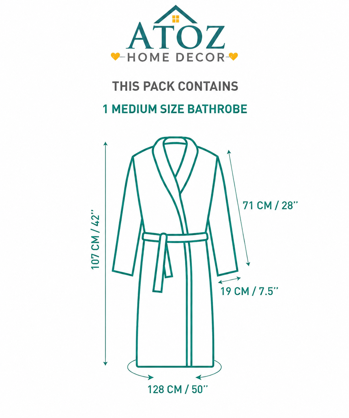 Womens Cotton Bathrobe – Soft Velour, Shawl Collar