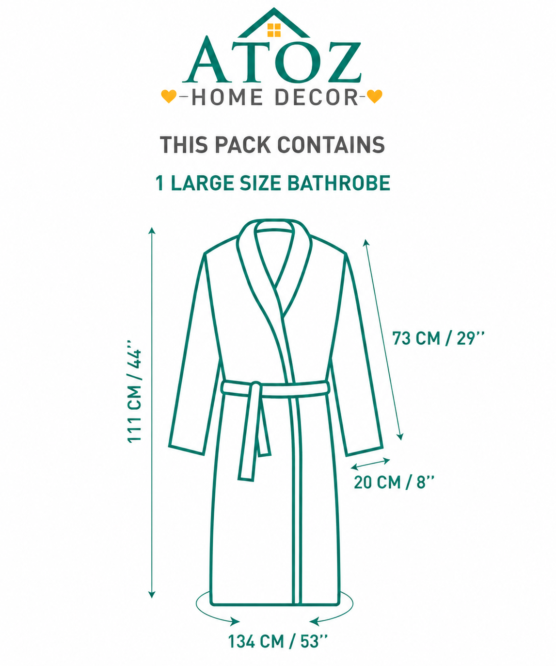 Womens Cotton Bathrobe – Soft Velour, Shawl Collar