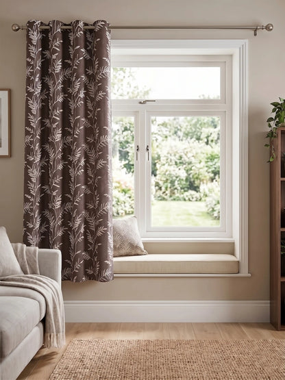 AtoZ Home Decor Jacquard Fern Embroidery Curtain (Multiple Sizes & Colors)