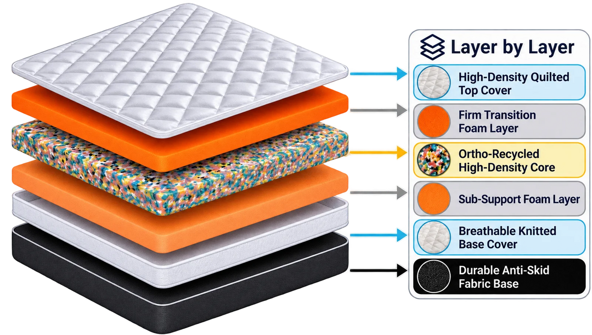Comfortis Sensillo Cozy Ortho-Recycled Mattress (5 Inch Thickness) – High-Density Quilted Comfort