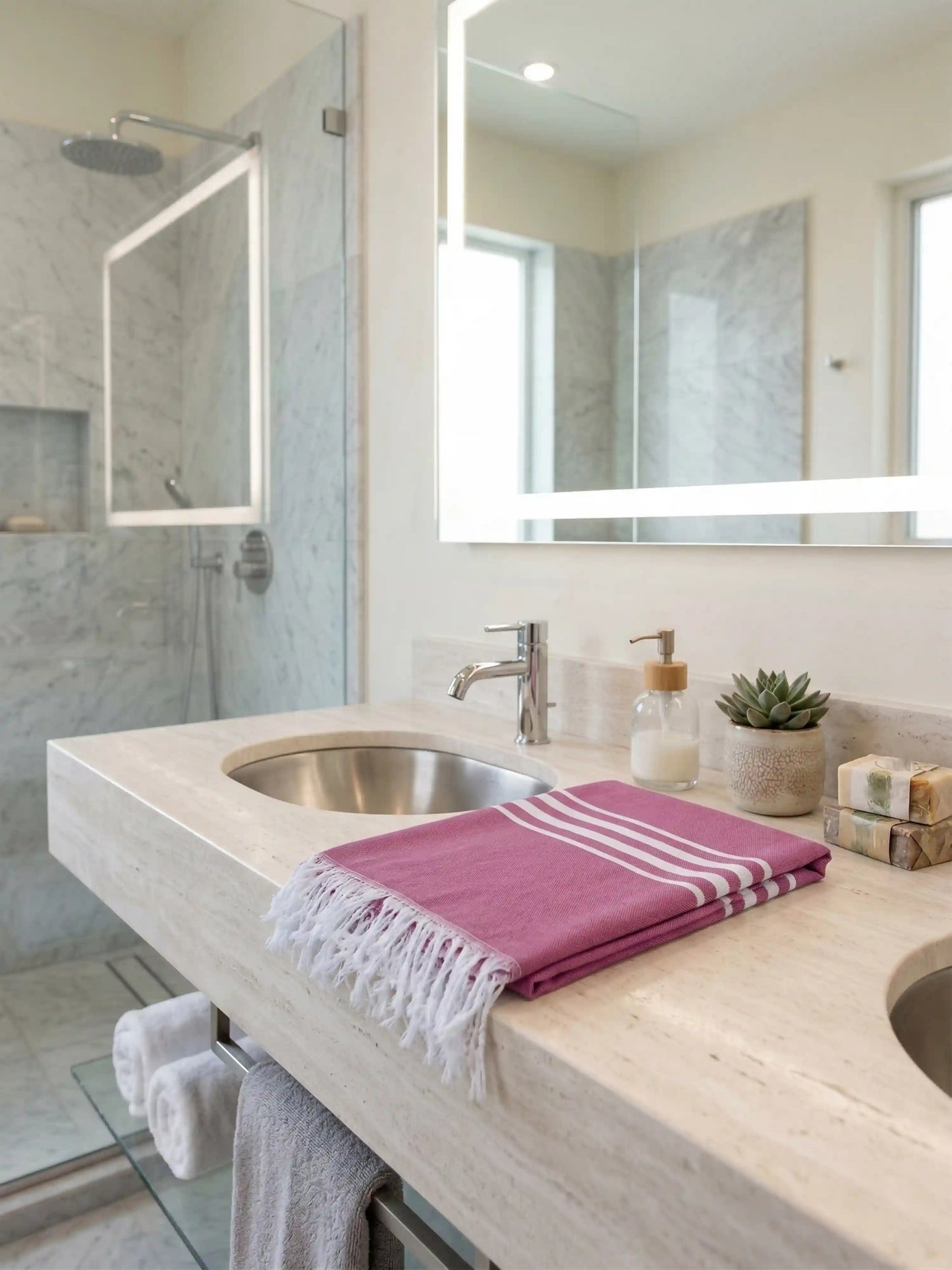 Bamboo Striped Large Bath Towel (75 x 150 cm)