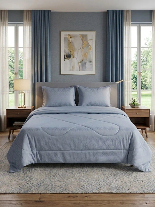 Premium 300 TC Cotton King Size Bedding Set 4 Piece (Bedsheet, Comforter, 2 Pillow Covers)