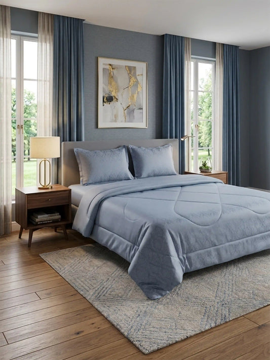 Premium 300 TC Cotton King Size Bedding Set 4 Piece (Bedsheet, Comforter, 2 Pillow Covers)