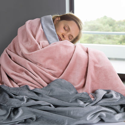 Stylla Hibiki Reversible Plush Baby Blanket (110 cm x 120 cm) – Ultra-Soft Double-Sided Warm Blanket