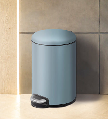 Oval Stainless Steel Trash Bin with Silent Close Mechanism – Elegant & Functional