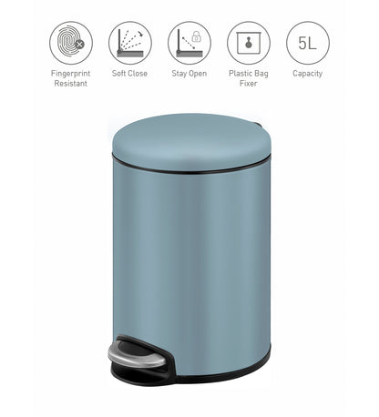 Oval Stainless Steel Trash Bin with Silent Close Mechanism – Elegant & Functional