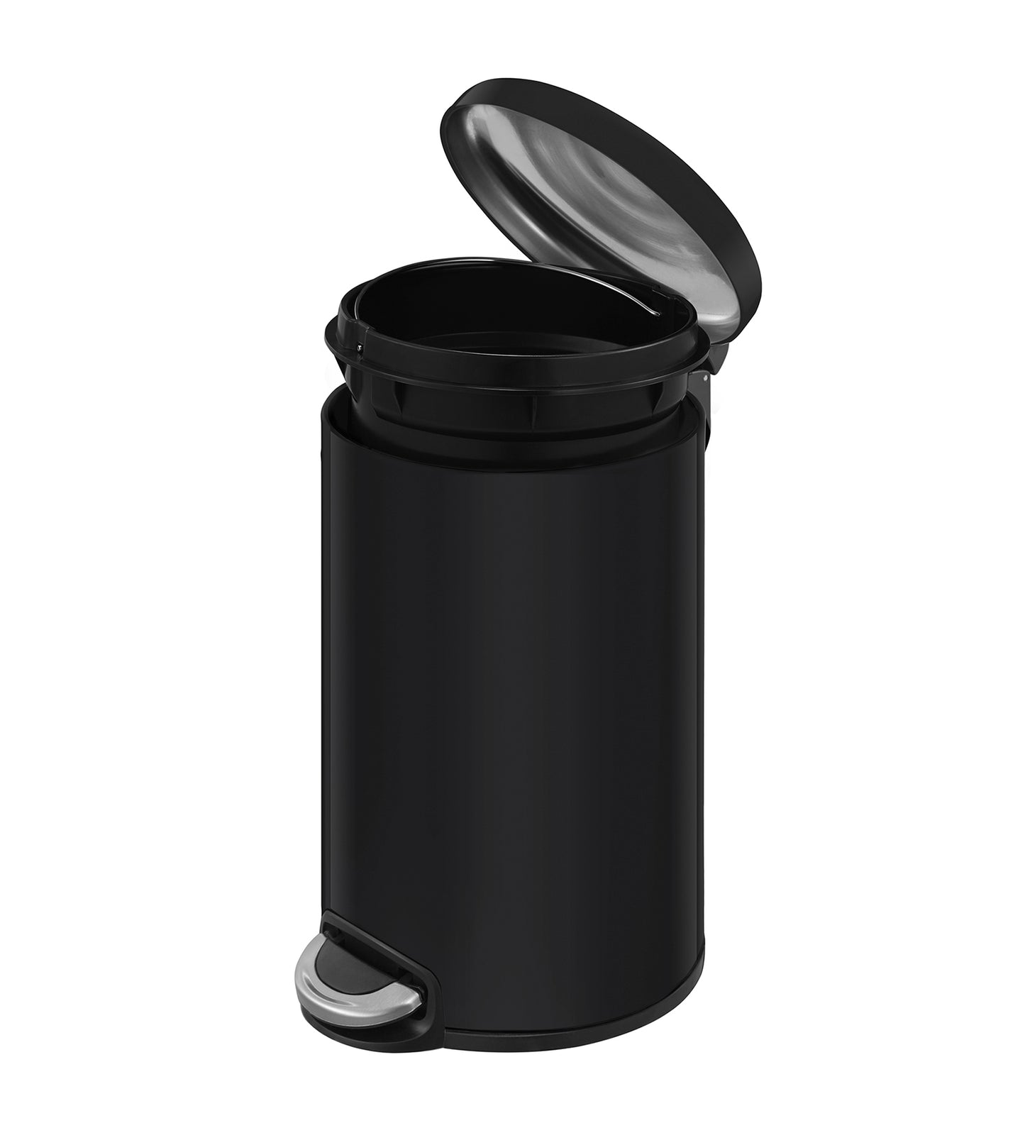 Oval Stainless Steel Trash Bin with Silent Close Mechanism – Elegant & Functional