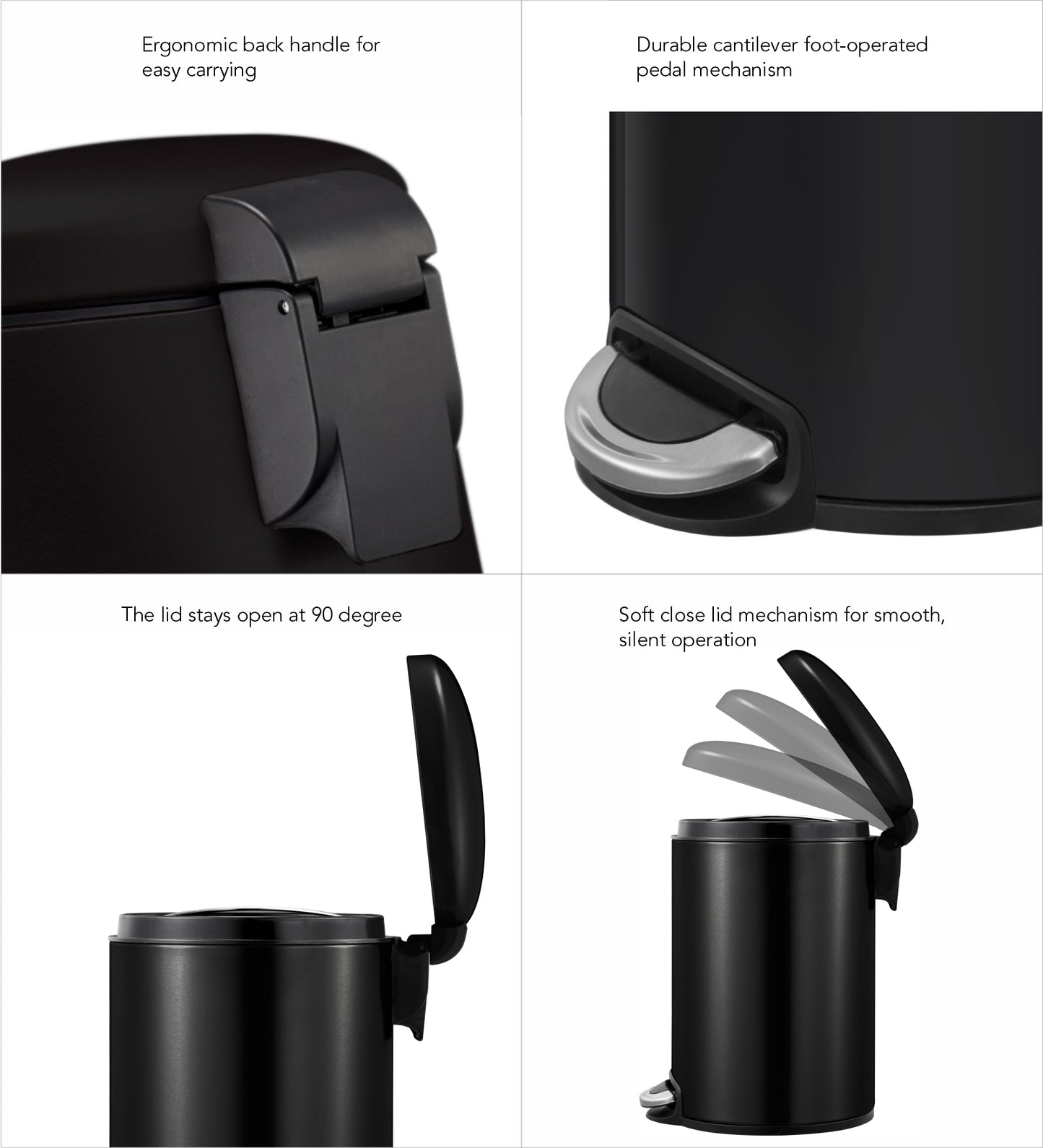 Oval Stainless Steel Trash Bin with Silent Close Mechanism – Elegant & Functional
