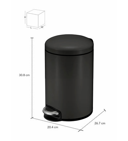 Oval Stainless Steel Trash Bin with Silent Close Mechanism – Elegant & Functional