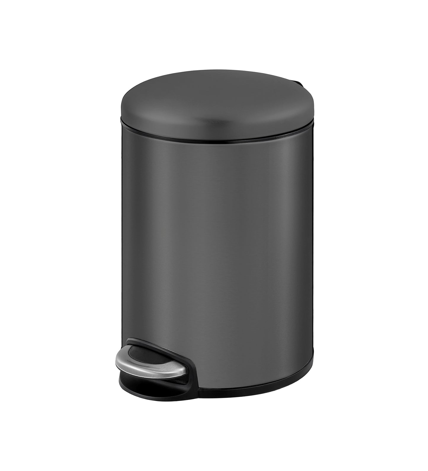 Oval Stainless Steel Trash Bin with Silent Close Mechanism – Elegant & Functional
