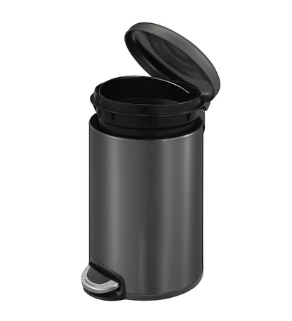 Oval Stainless Steel Trash Bin with Silent Close Mechanism – Elegant & Functional