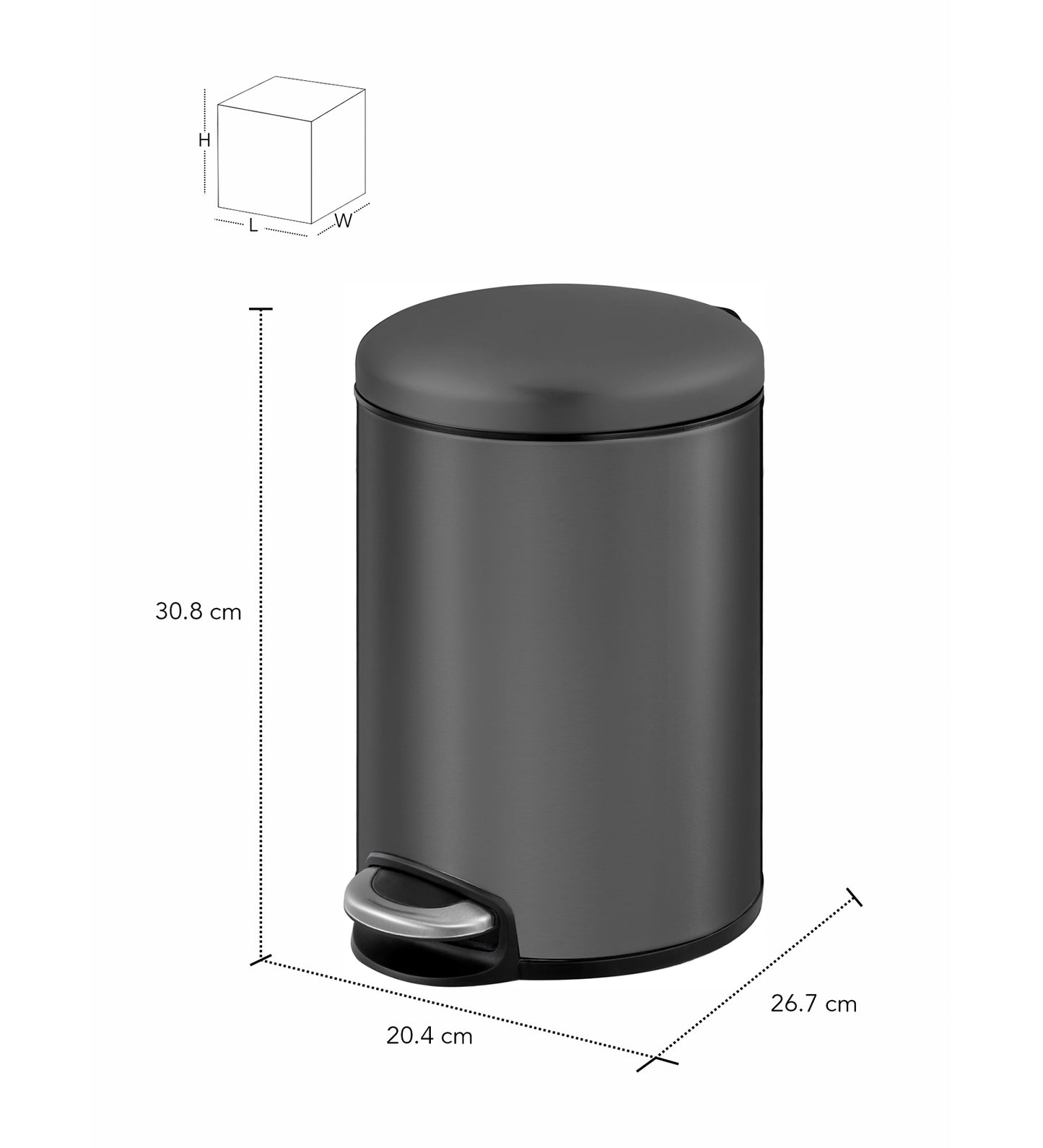 Oval Stainless Steel Trash Bin with Silent Close Mechanism – Elegant & Functional
