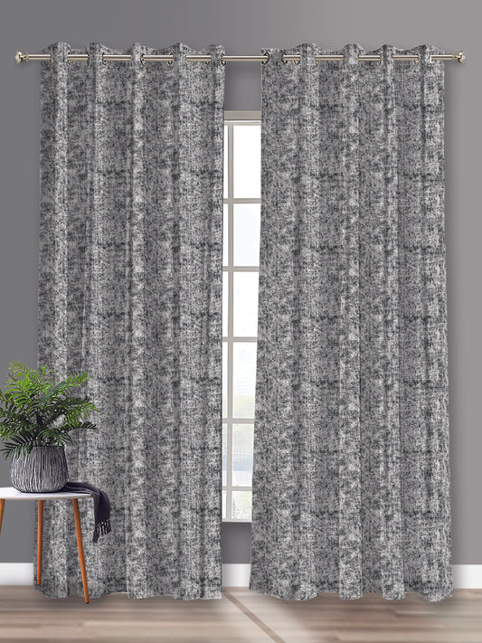 Grey Geometric Curtain – Modern Window Panel, 4ft & 7ft Width