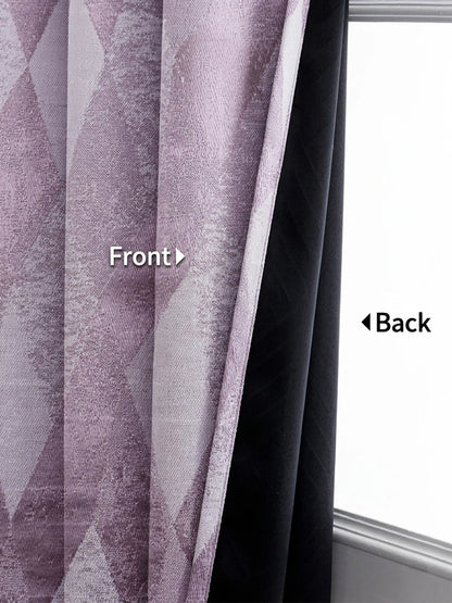 AtoZ Home Decor Modern Geometric Diamond Jacquard Curtain