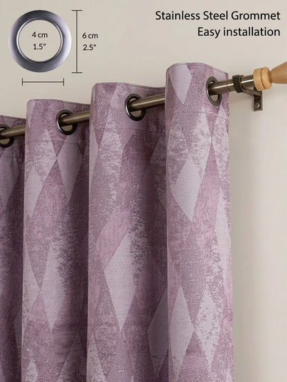 AtoZ Home Decor Modern Geometric Diamond Jacquard Curtain