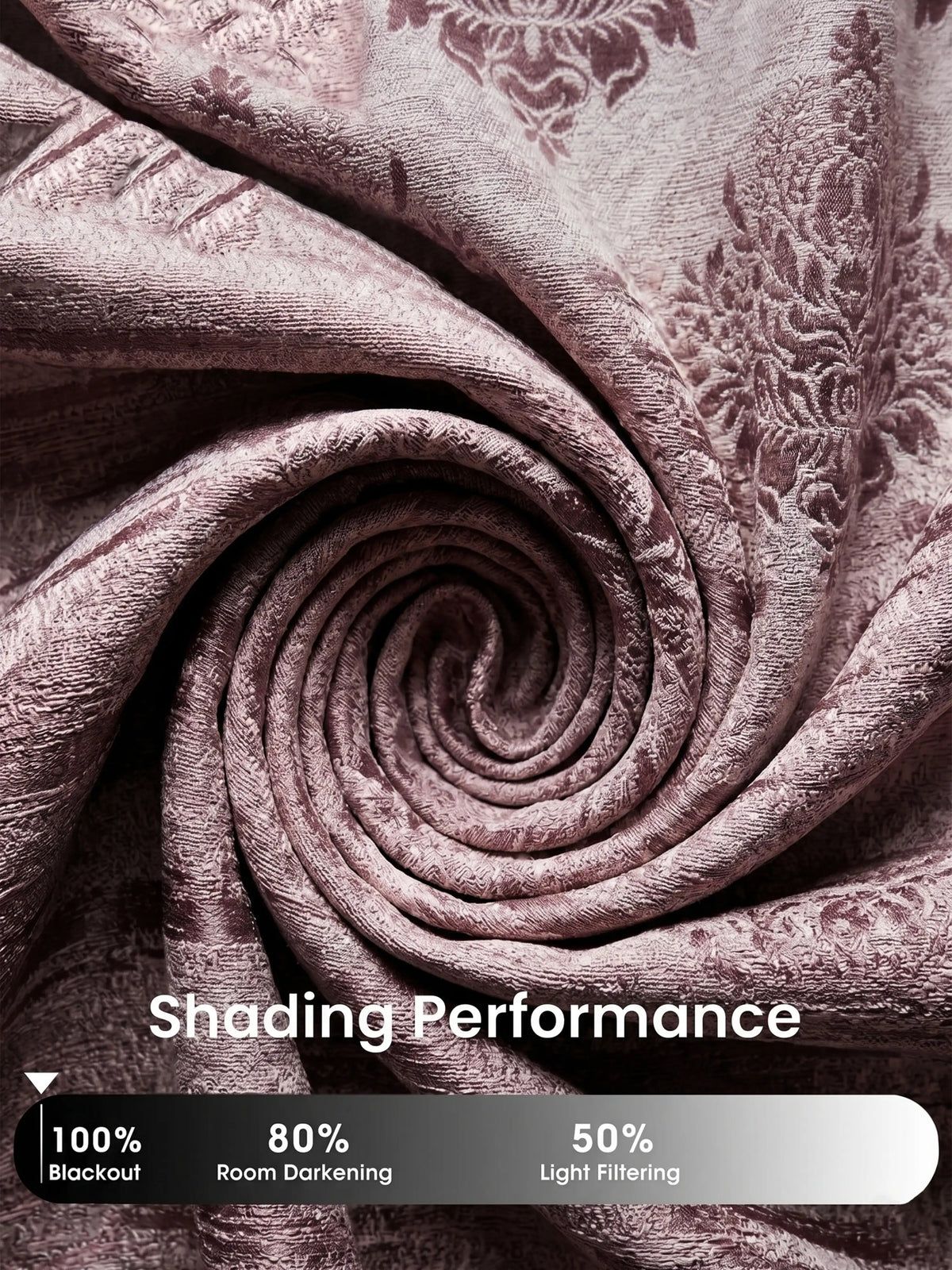 Elegant Damask Jacquard Window Curtain | Available in 9 Colors & 3 Sizes