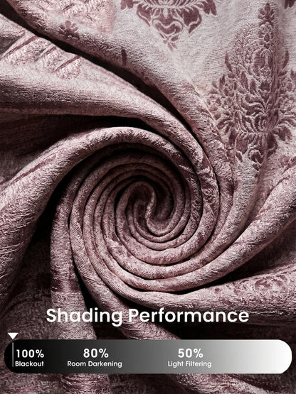 Elegant Damask Jacquard Window Curtain | Available in 9 Colors & 3 Sizes