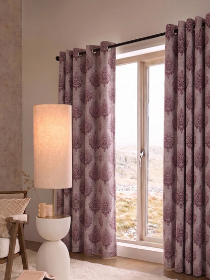 Elegant Damask Jacquard Window Curtain | Available in 9 Colors & 3 Sizes