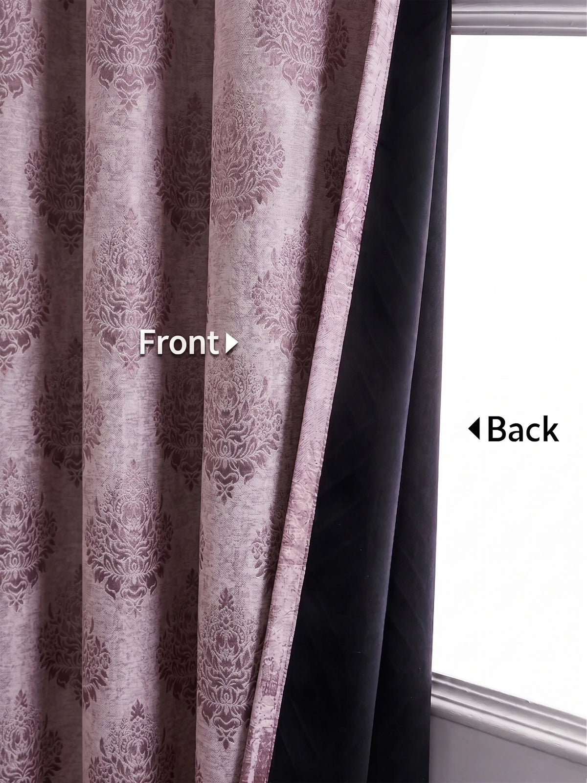 Elegant Damask Jacquard Window Curtain | Available in 9 Colors & 3 Sizes