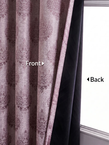 Elegant Damask Jacquard Window Curtain | Available in 9 Colors & 3 Sizes