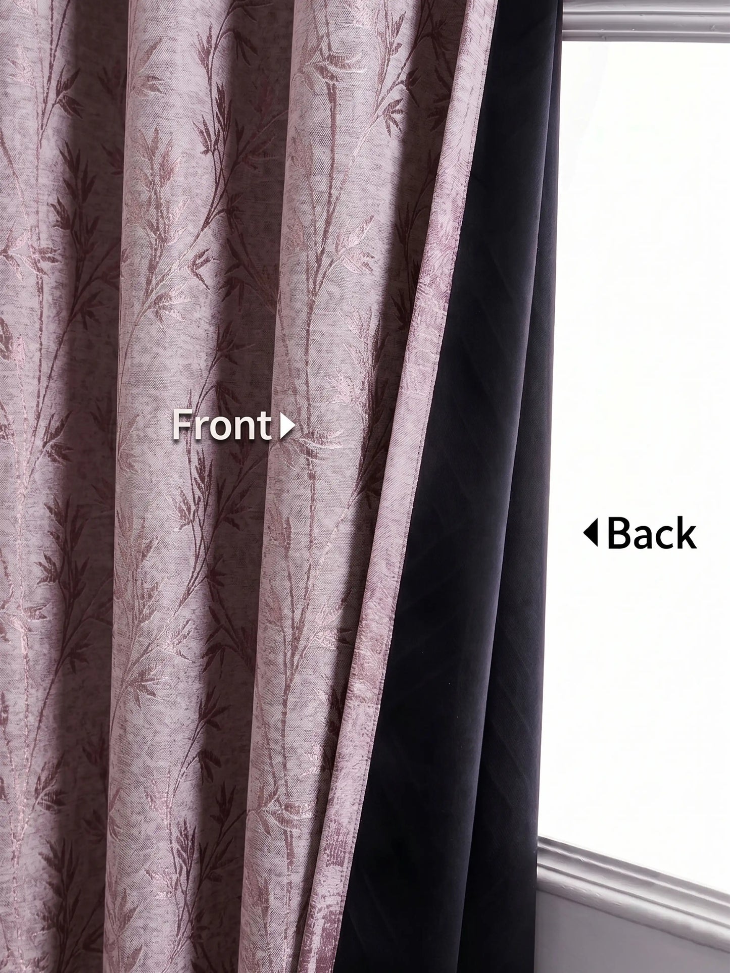 AtoZ Home Decor Botanical Vine Jacquard Curtain | Cotton-Blend Drape