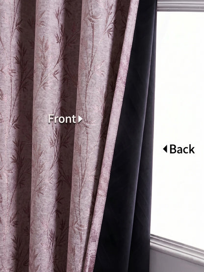 AtoZ Home Decor Botanical Vine Jacquard Curtain | Cotton-Blend Drape