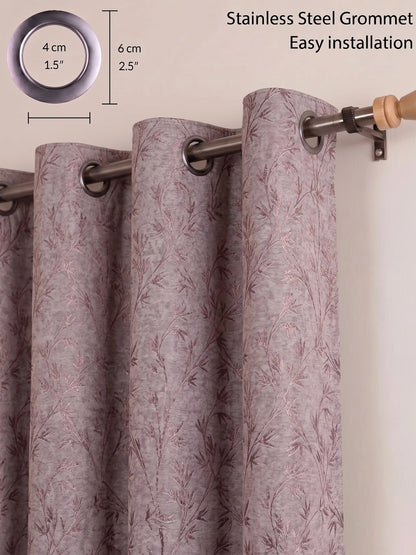 AtoZ Home Decor Botanical Vine Jacquard Curtain | Cotton-Blend Drape
